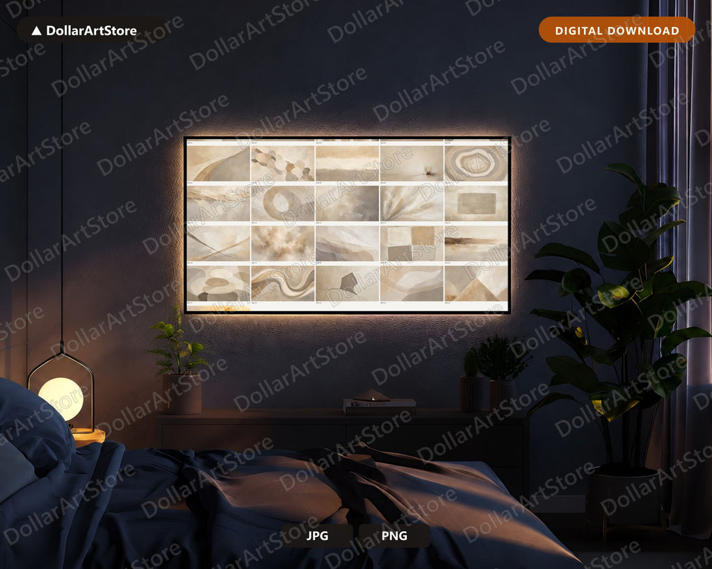 Neutral Abstract Frame TV Art, Samsung Frame TV Digital Download, 4K Screensaver