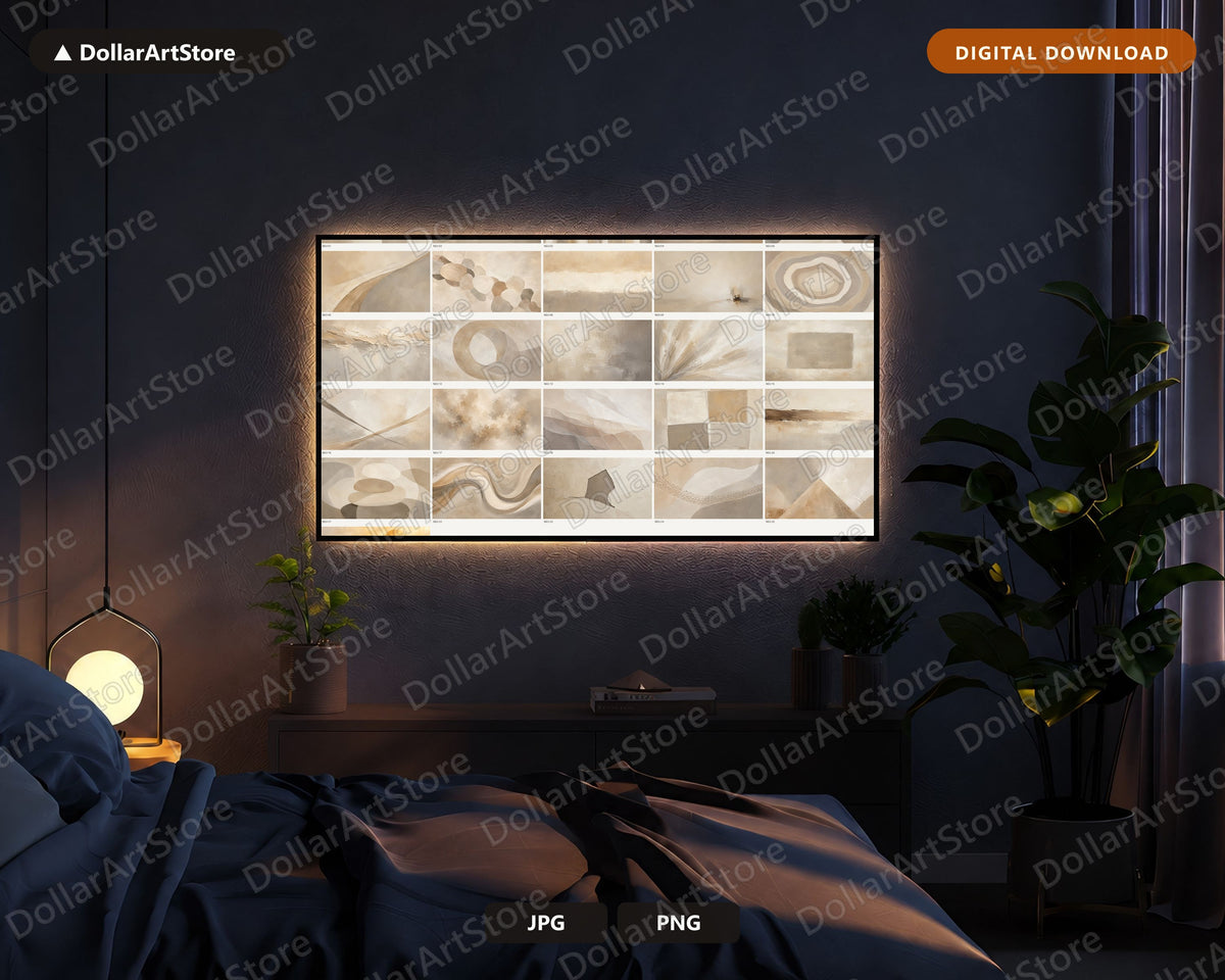 Neutral Abstract Frame TV Art, Samsung Frame TV Digital Download, 4K Screensaver