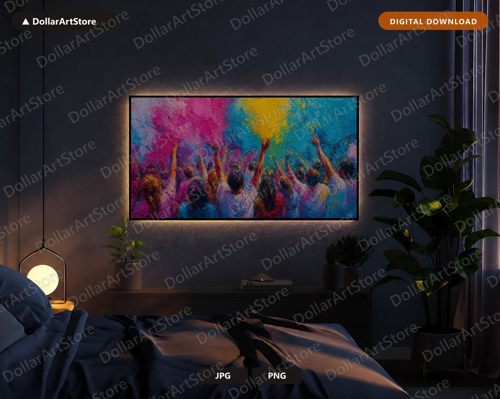 Vibrant Festival Frame TV Art, Samsung Frame TV Digital Download, 4K Colorful Celebration Screensaver