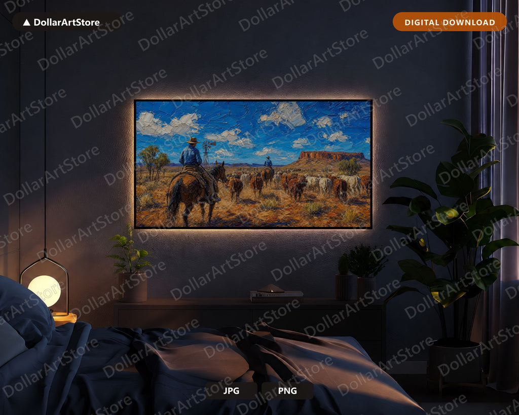 Cozy Outback Station Frame TV Art, Samsung Frame TV Digital Download, 4K Textured Landscape Screensaver
