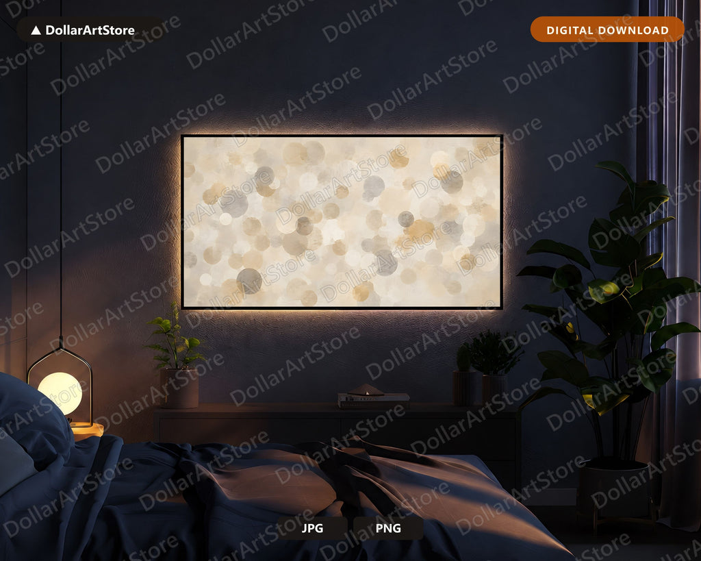 Neutral Abstract Circle Frame TV Art, Samsung Frame TV Digital Download, 4K Screensaver