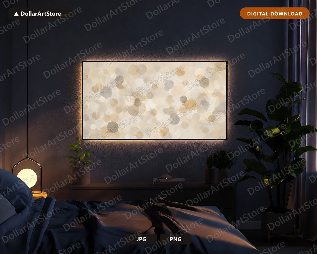 Neutral Abstract Circle Frame TV Art, Samsung Frame TV Digital Download, 4K Screensaver