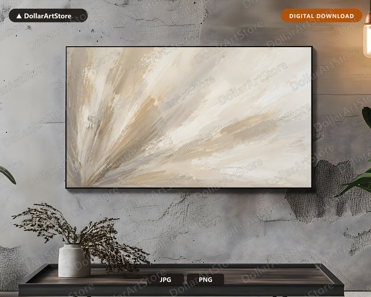 Neutral Abstract Frame TV Art, Samsung Frame TV Digital Download, 4K Minimalist Art