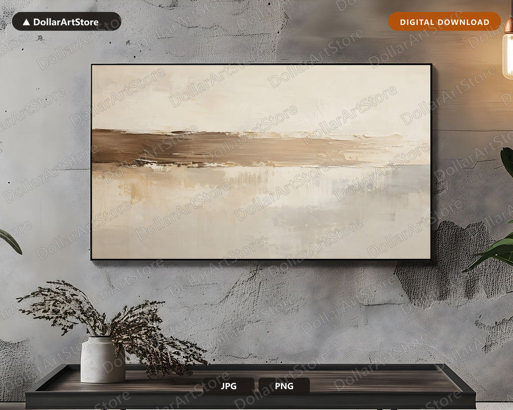 Neutral Abstract Frame TV Art, Samsung Frame TV Digital Download, 4K TV Screensaver Art
