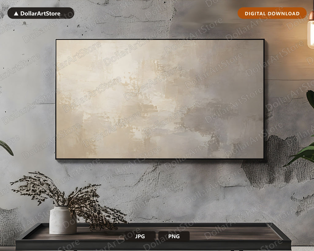 Neutral Abstract Frame TV Art, Samsung Frame TV Digital Download 4K
