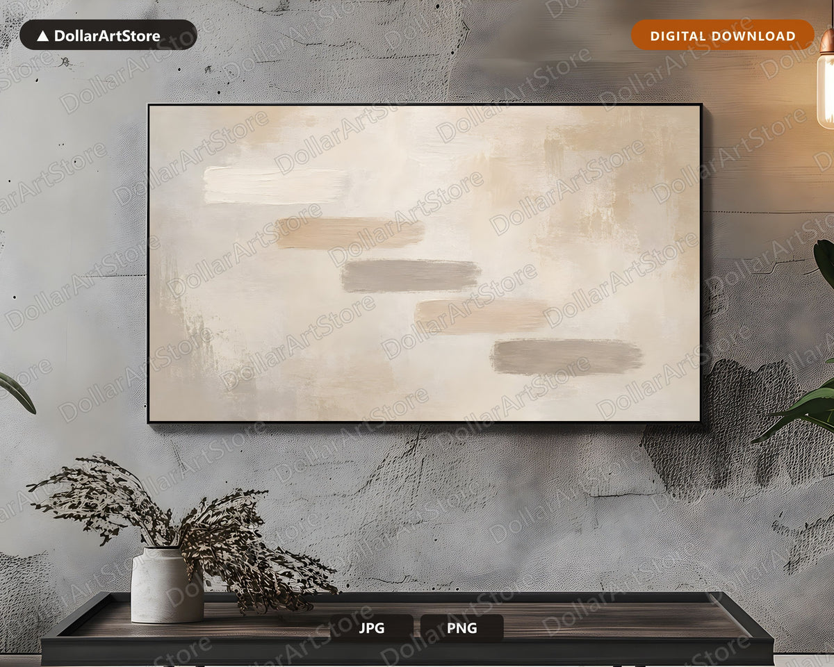 Neutral Abstract Frame TV Art, Samsung Frame Digital Download, 4K TV Screensaver