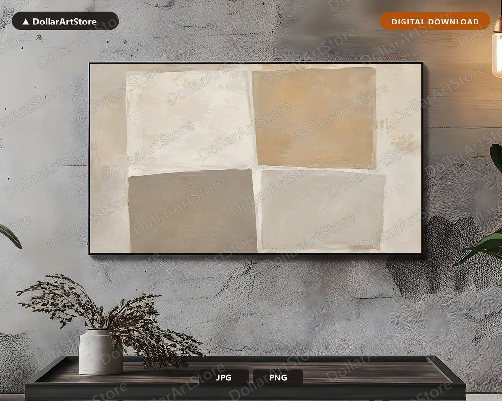 Neutral Abstract Frame TV Art, Samsung Frame TV Digital Download, 4K Minimalist Screensaver
