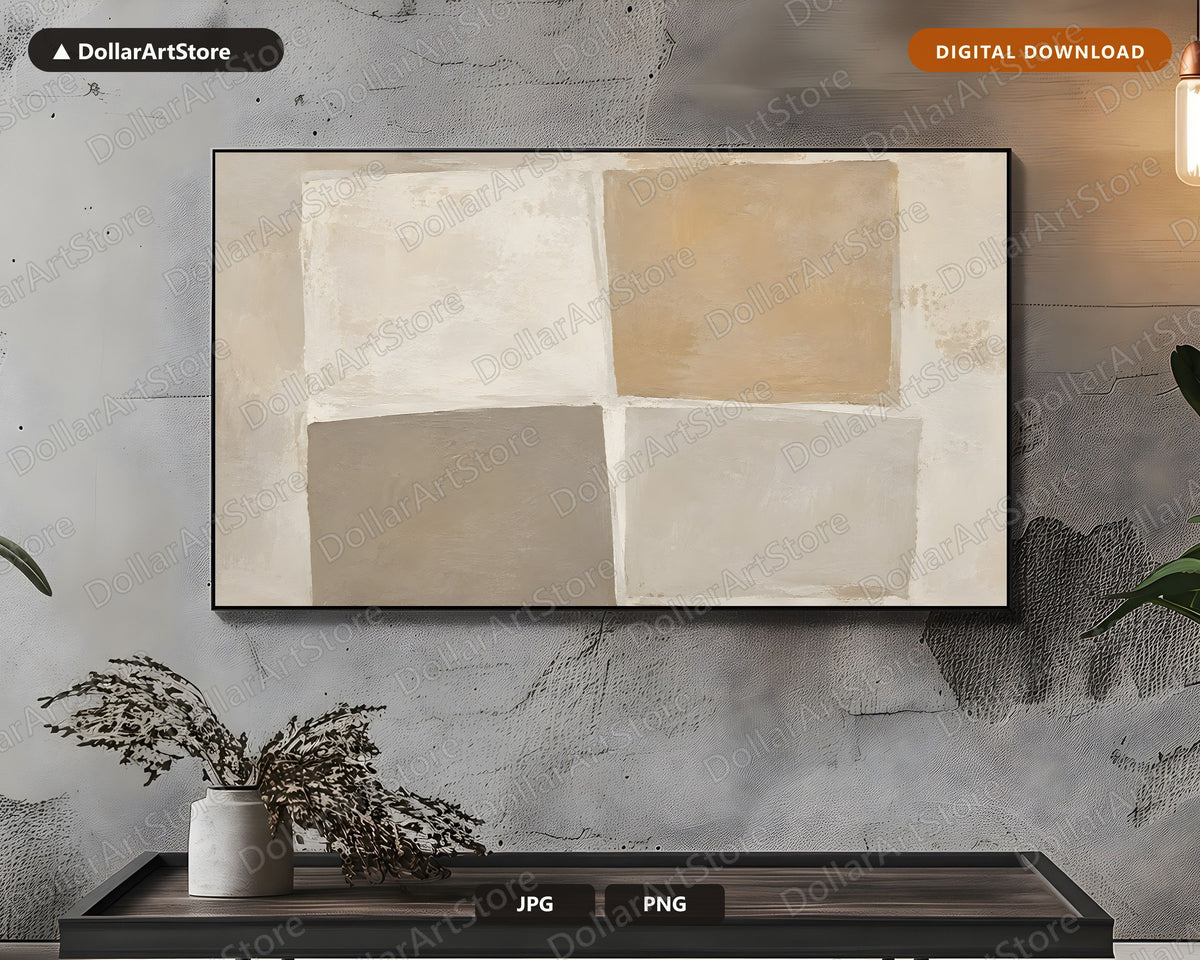 Neutral Abstract Frame TV Art, Samsung Frame TV Digital Download, 4K Minimalist Screensaver