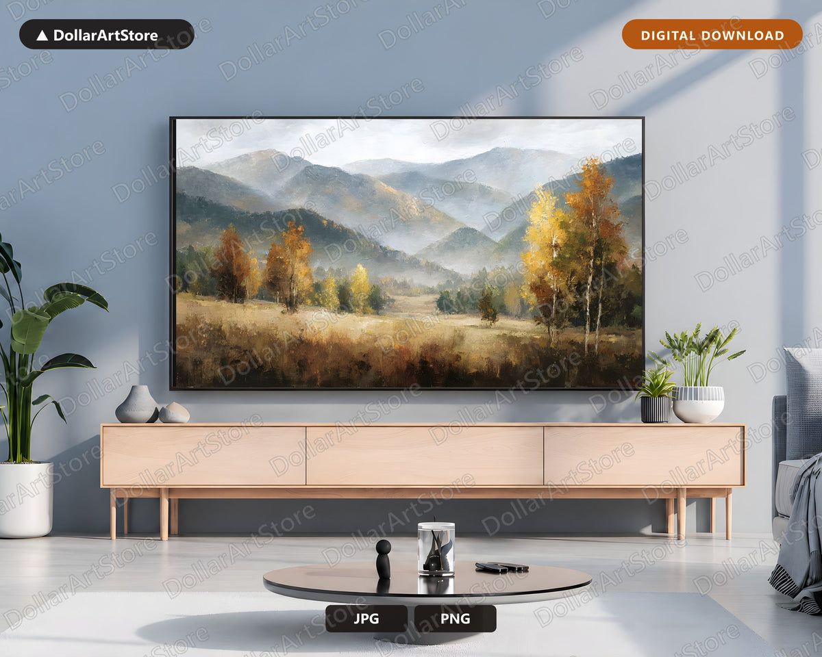 Moody Autumn Mountains Frame TV Art, Samsung Frame TV Digital Download, 4K Landscape