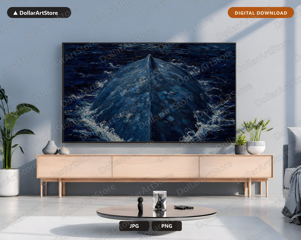 Dark Moody Arctic Waters Frame TV Art, Samsung Frame TV Digital Download, 4K Textured Seascape Screensaver