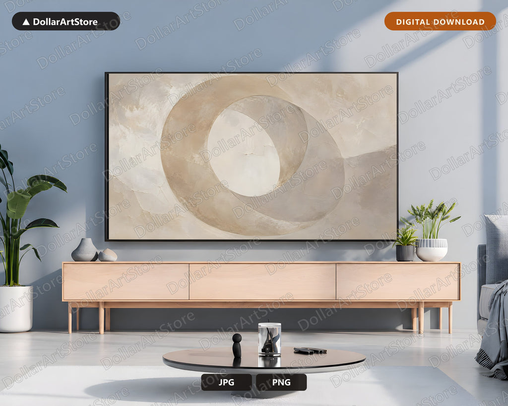 Neutral Abstract Frame TV Art, Samsung Frame TV Digital Download, 4K Minimalist Screensaver