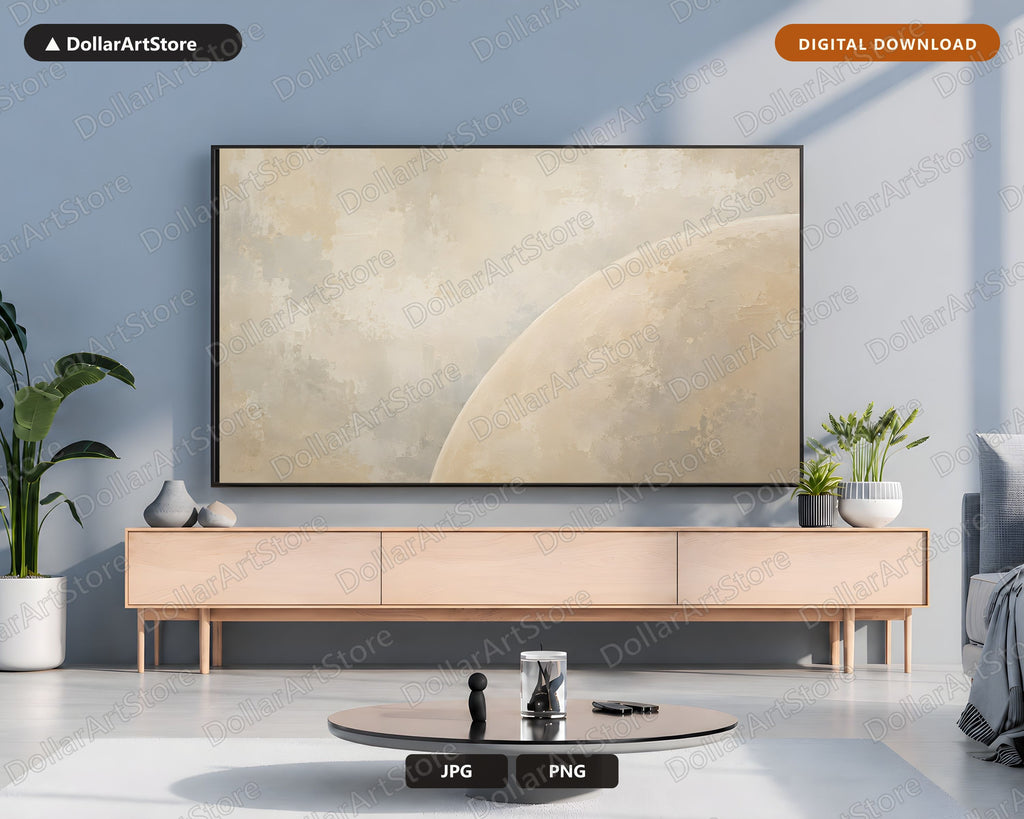 Neutral Abstract Frame TV Art, Samsung Frame TV Digital Download, 4K Textured Minimalist