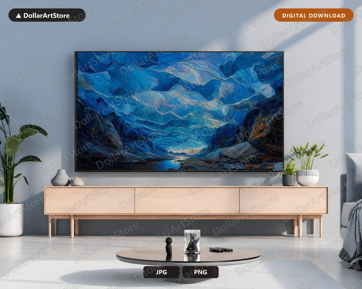 Cozy Arctic Ice Cave Frame TV Art, Samsung Frame TV Digital Download, 4K Textured Scenery