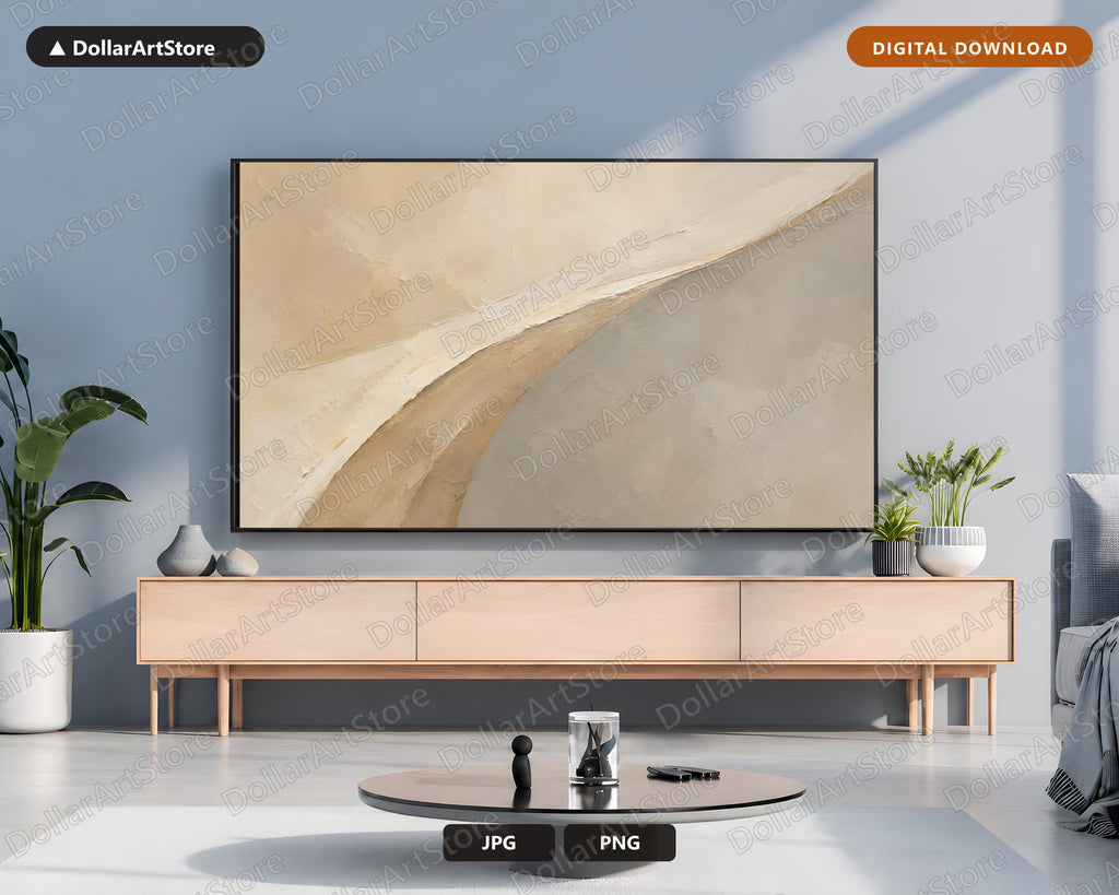 Neutral Abstract Frame TV Art, Samsung Frame TV Digital Download, 4K Modern Minimalist Screensaver