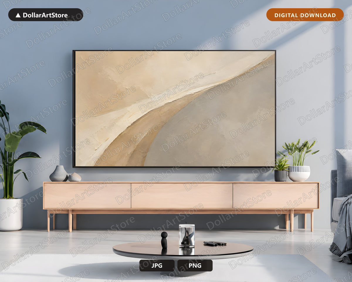 Neutral Abstract Frame TV Art, Samsung Frame TV Digital Download, 4K Modern Minimalist Screensaver
