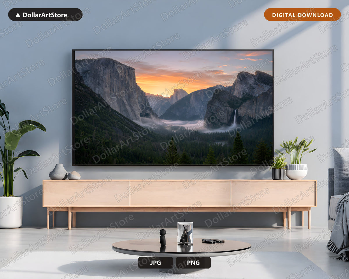 Yosemite Valley Frame TV Art, Samsung Frame TV Digital Download, 4K Landscape Screensaver