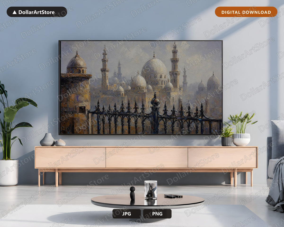 Cozy Middle East Islamic Mosque Frame TV Art