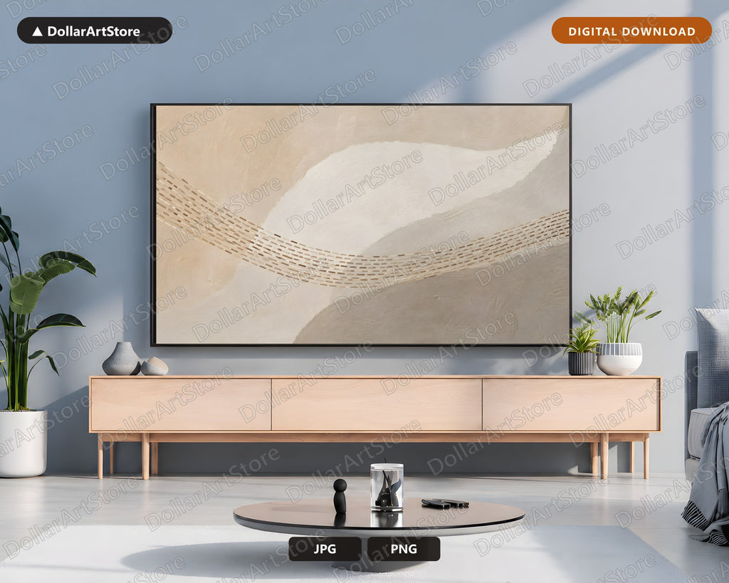 Neutral Abstract Frame TV Art, Samsung Frame TV Digital Download, 4K Screensaver