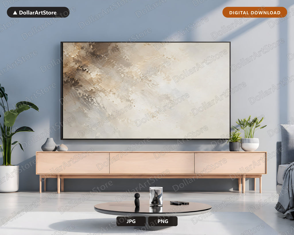 Neutral Abstract Frame TV Art, Samsung Frame TV Digital Download, 4K Textured Screensaver