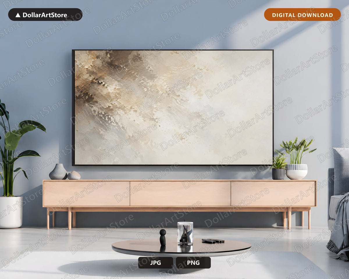 Neutral Abstract Frame TV Art, Samsung Frame TV Digital Download, 4K Textured Screensaver