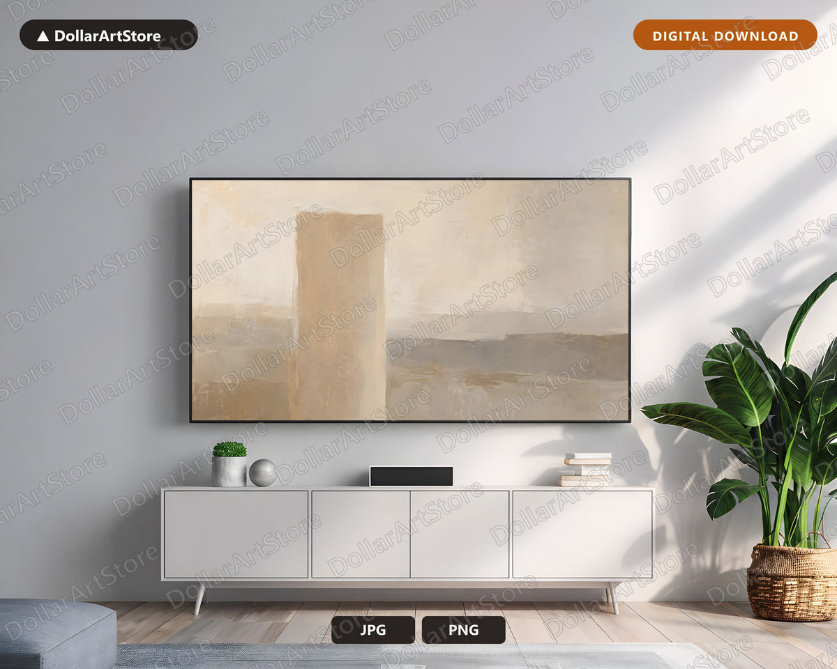 Abstract Neutral Frame TV Art, Samsung Frame TV Digital Download, Minimalist 4K Screensaver