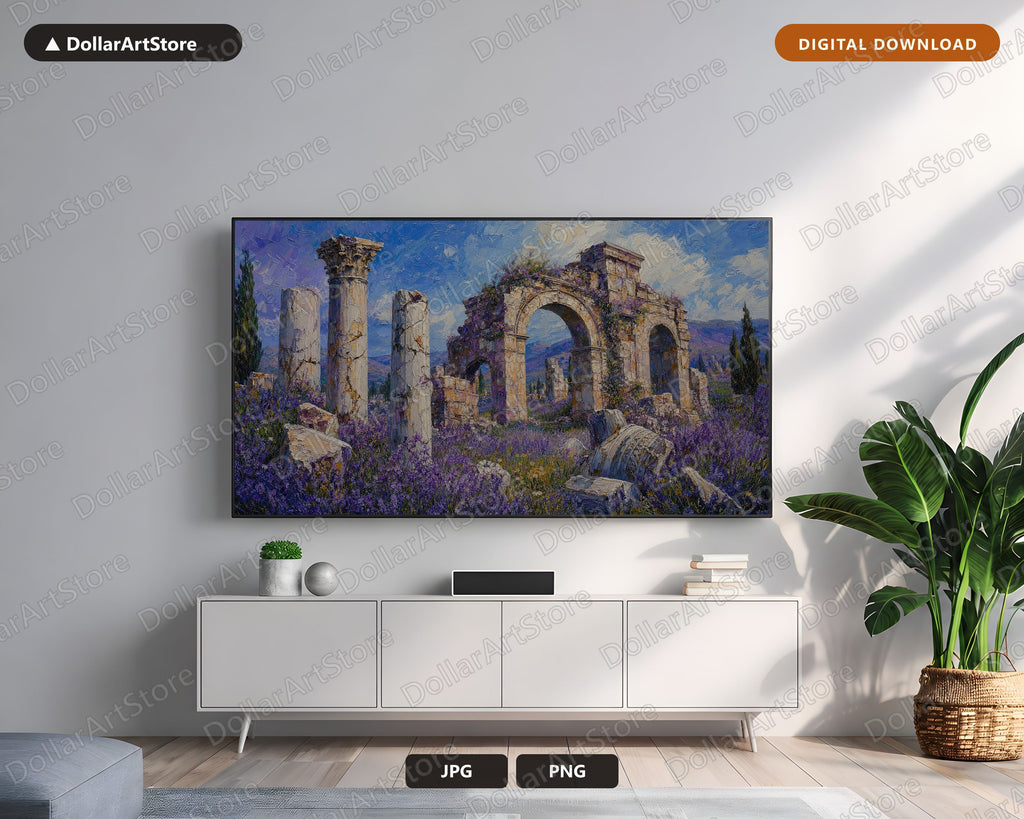 Cozy Earthy Ruins Frame TV Art, North Africa Landscape 4K Samsung TV Download