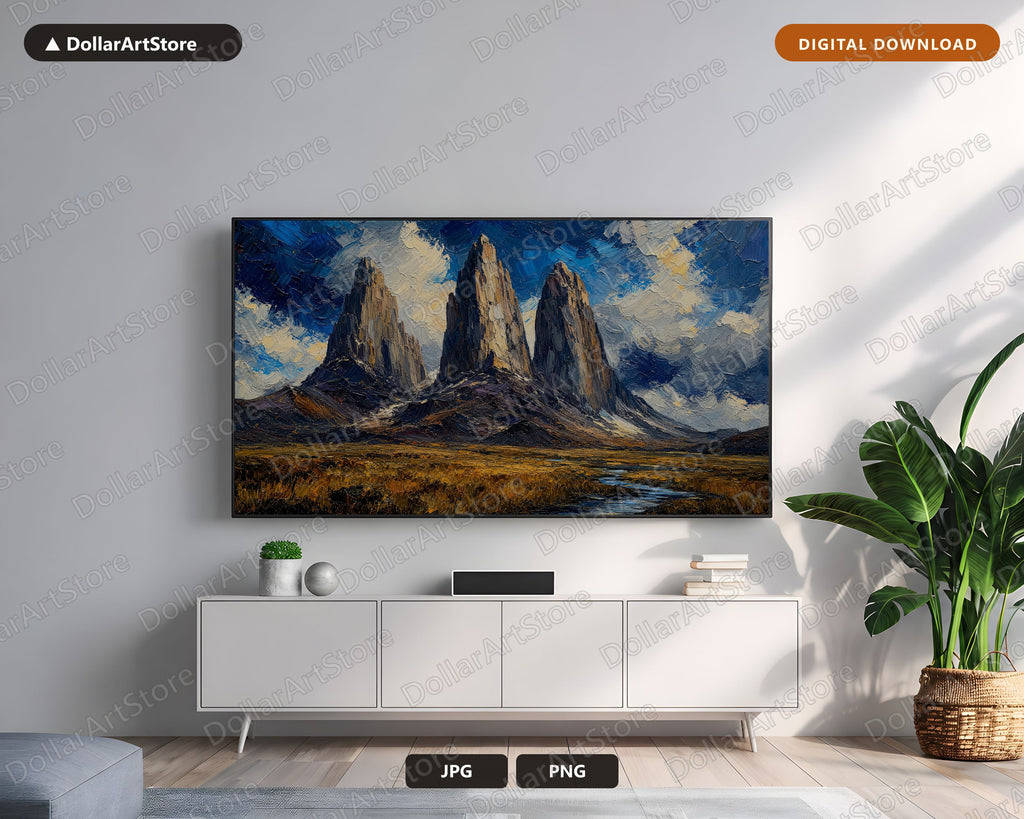 Scenic Arctic Landscape Frame TV Art, Samsung Frame Digital Download, 4K Textured Mountain Landscape