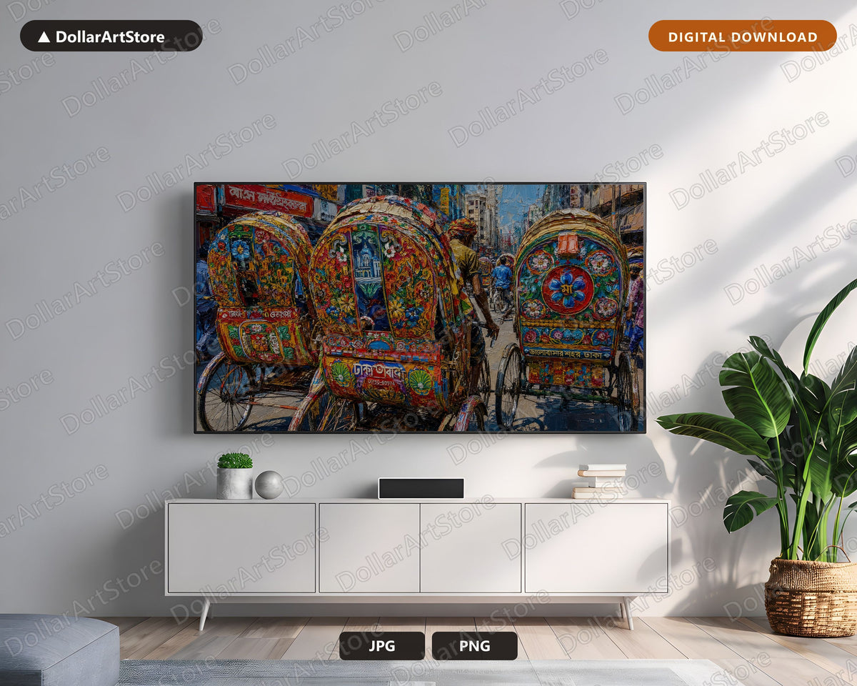 Vibrant South Asian Street Frame TV Art, Samsung Frame TV Digital Download 4K Screensaver