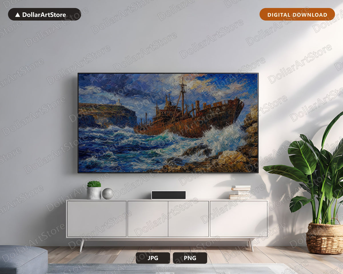 Famous South African Shipwreck Textured Frame TV Art 
