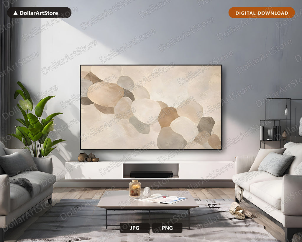 Neutral Abstract Frame TV Art, Samsung Frame TV Digital Download, Minimalist 4K Screensaver