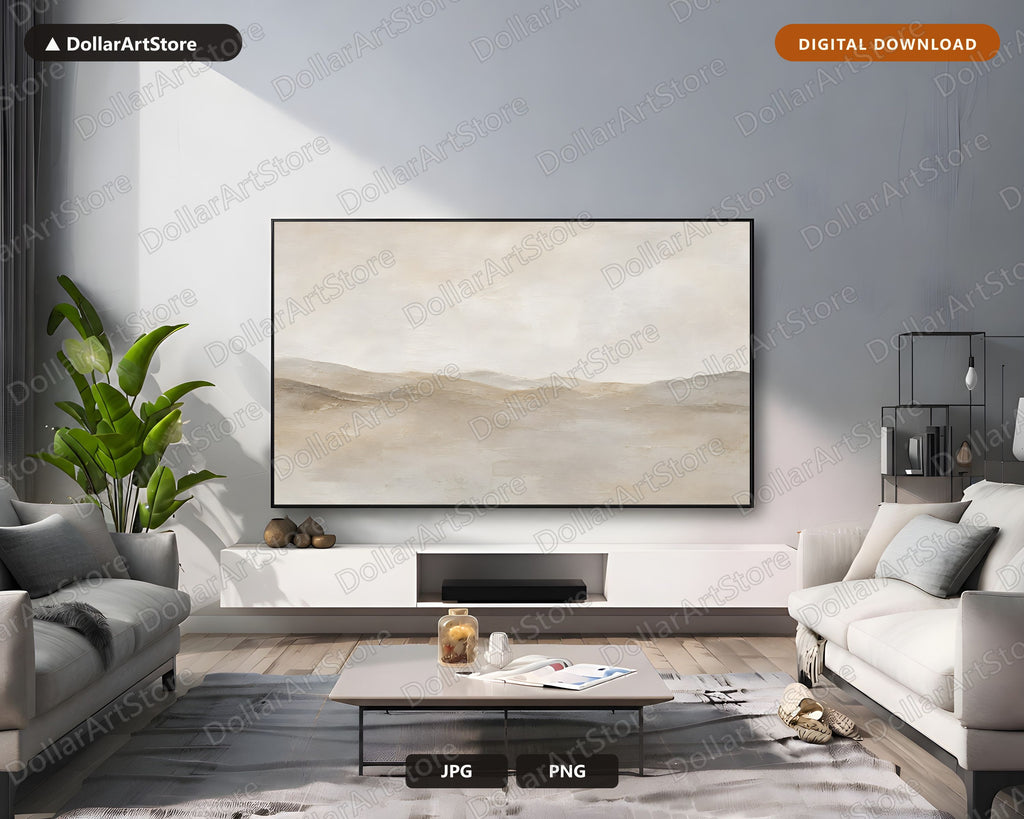 Neutral Landscape Frame TV Art, Samsung Frame TV Digital Download, 4K Minimalist Art