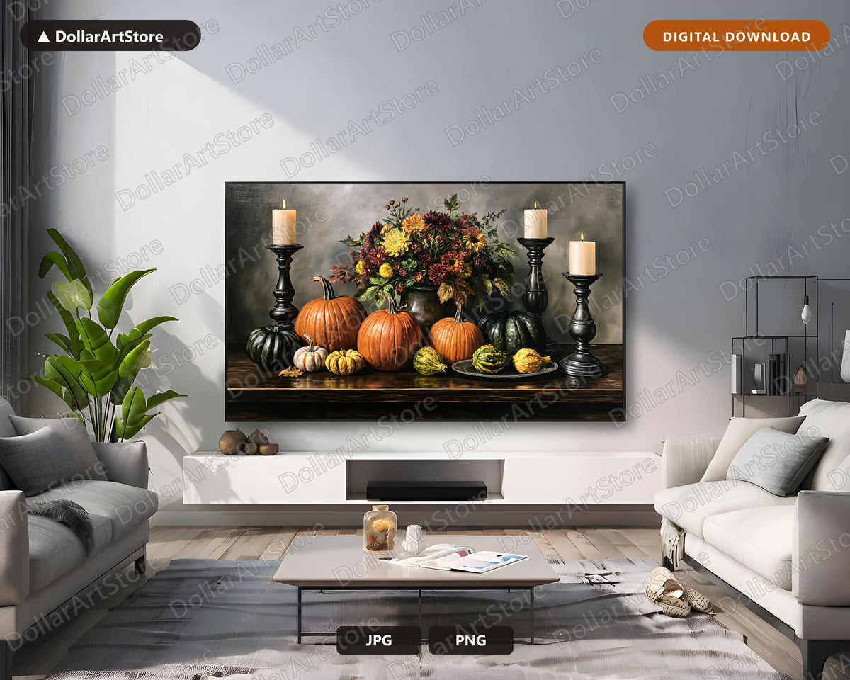 Vintage Autumn Still Life Frame TV Art, Samsung Frame TV Digital Download, 4K Harvest Art