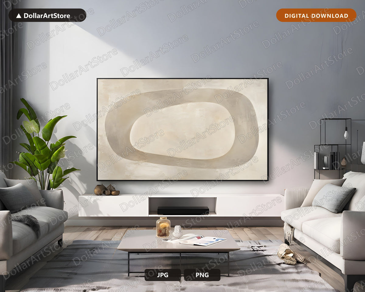 Neutral Abstract Frame TV Art, Samsung Frame TV Digital Download, 4K Minimalist TV Screensaver