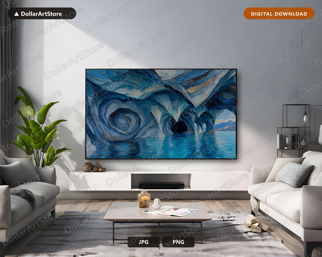 Cozy Arctic Ice Caves Frame TV Art, Samsung Frame TV Digital Download, 4K Textured Screensaver