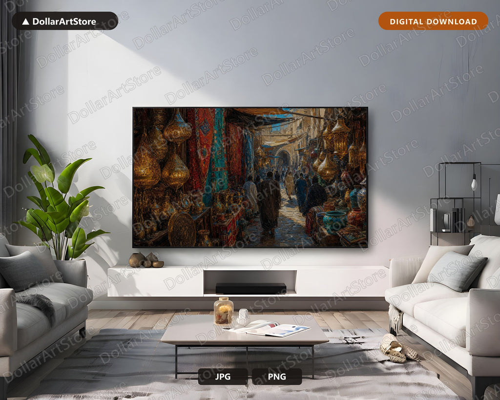 Kinetic Middle Eastern Souk Samsung Frame TV Art