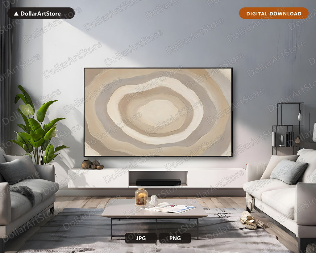 Neutral Abstract Frame TV Art, Samsung Frame TV Digital Download, Modern Minimal 4K Screensaver