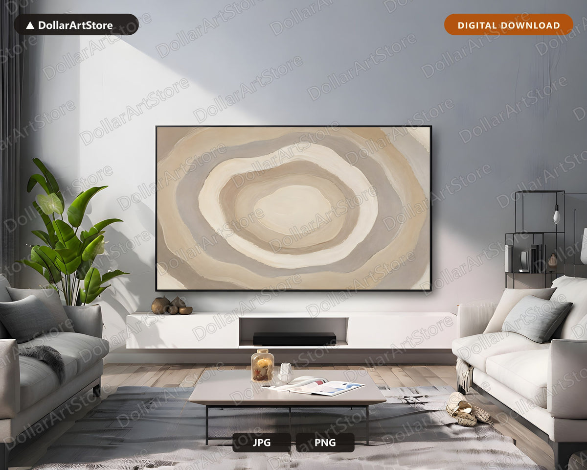 Neutral Abstract Frame TV Art, Samsung Frame TV Digital Download, Modern Minimal 4K Screensaver