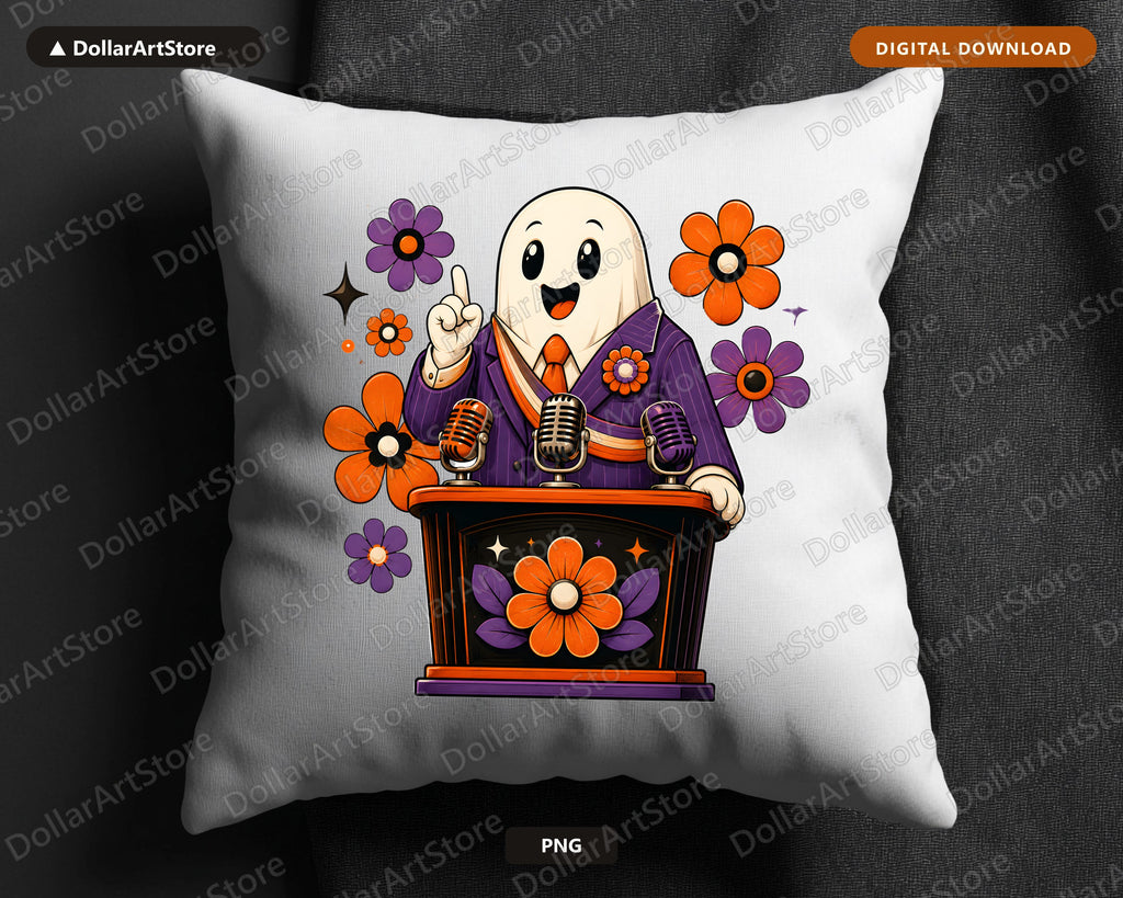 Cute Halloween Ghost PNG, Retro Sublimation Design, Shirt Digital Download