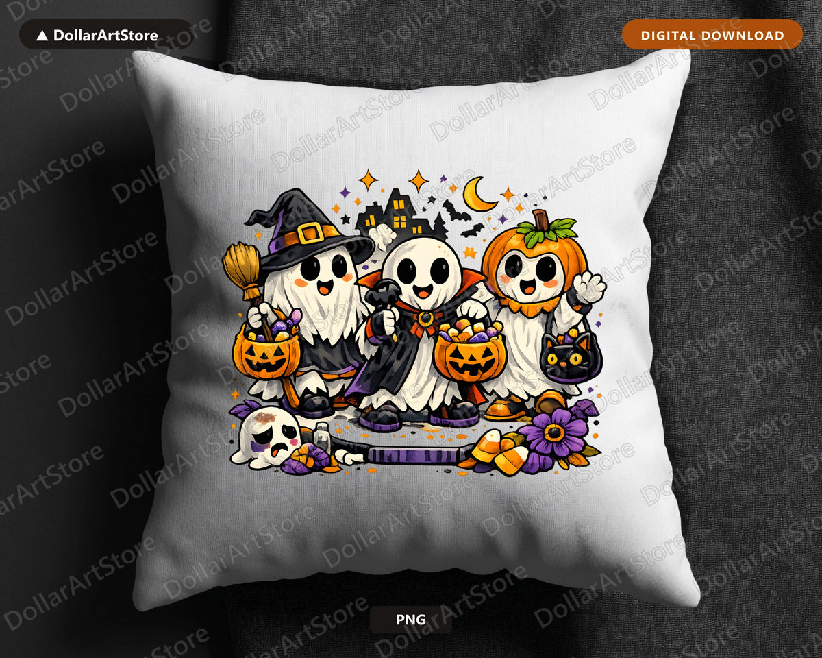 Cute Halloween Ghost PNG, Sublimation Design, Shirt Design Digital Download