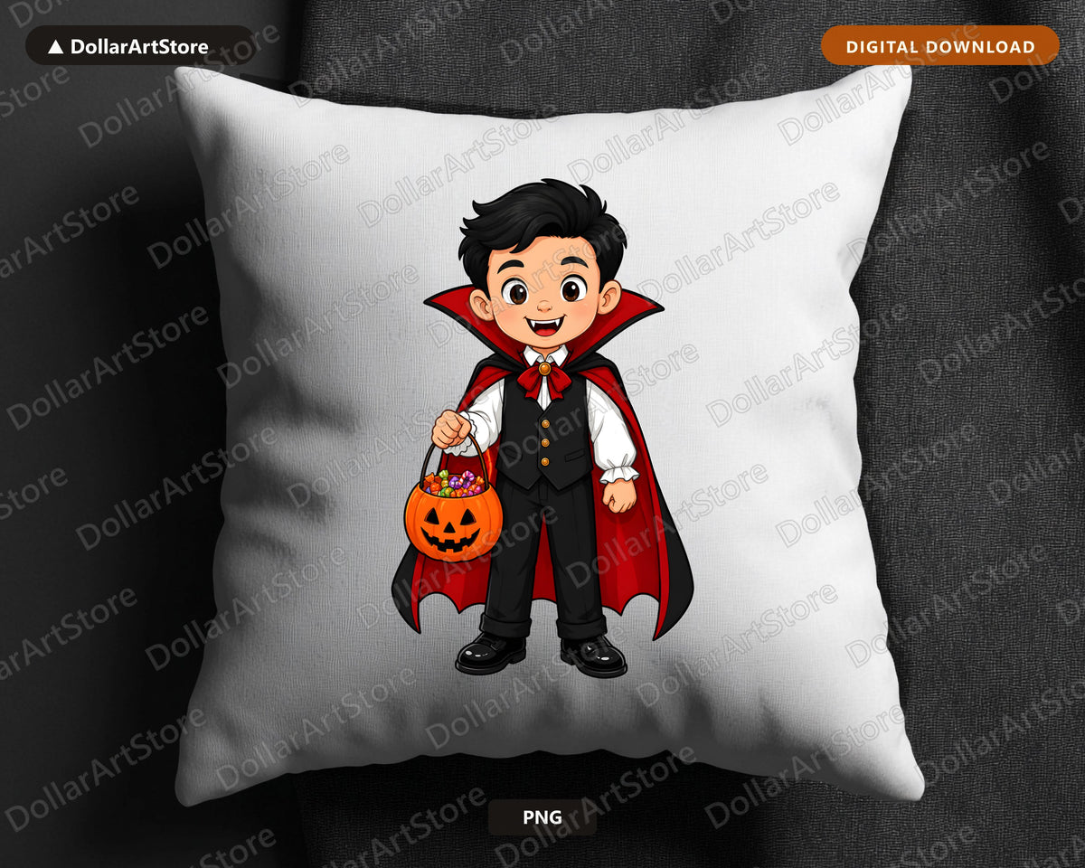 Cute Vampire Kid PNG, Halloween Costume Shirt Design, Sublimation Digital Download