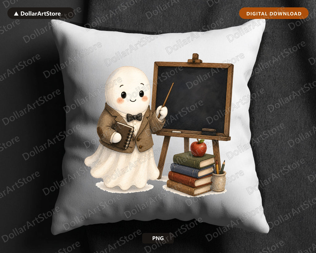 Teacher Ghost PNG, School Sublimation Design, Classroom Shirt Design Digital Download