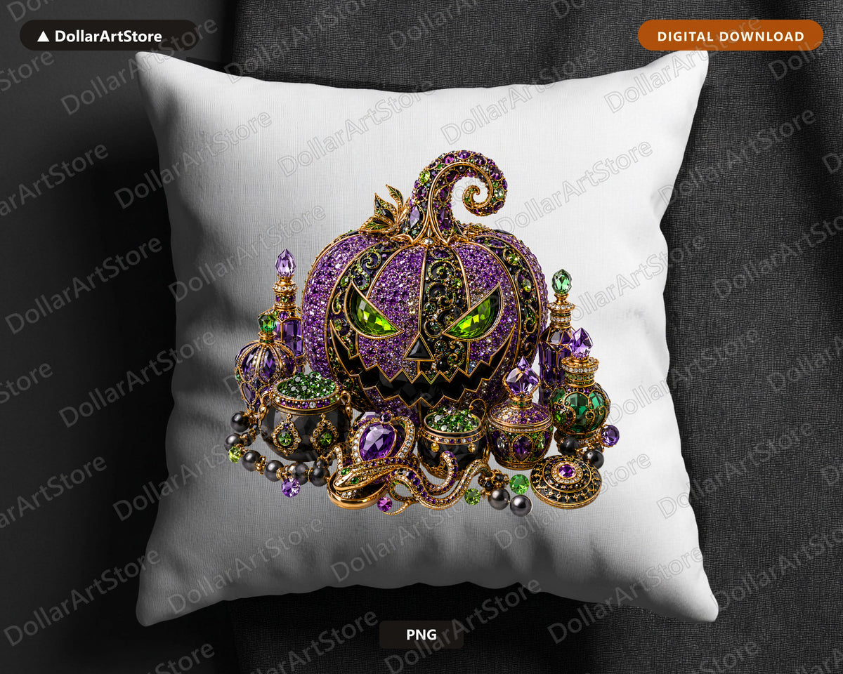 Gothic Ornate Pumpkin PNG, Luxury Halloween Design, Sublimation Shirt Print