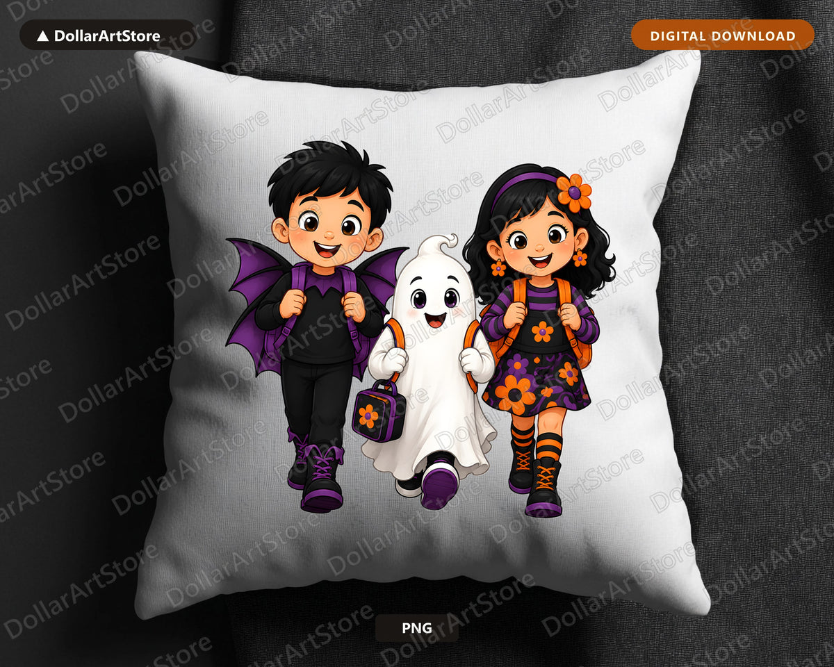 Cute Halloween Ghost PNG, Kids Costume Design, Sublimation Digital Download