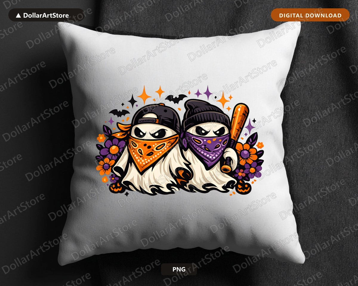 Cute Halloween Ghosts PNG, Sublimation Design, Shirt Design Digital Download