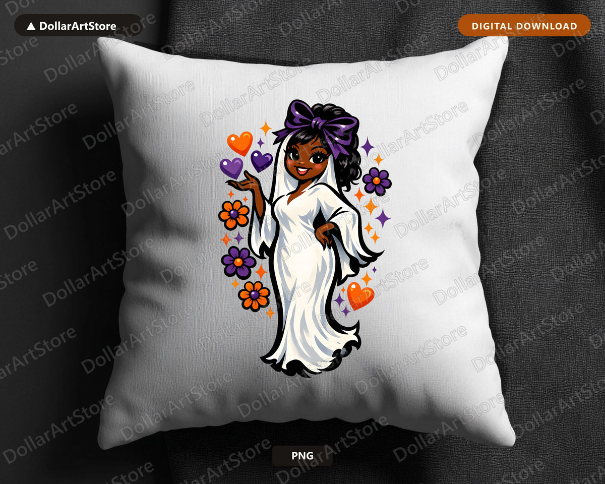 Cute Ghost Girl PNG, Halloween Sublimation Design, Shirt & Tumbler Digital Download