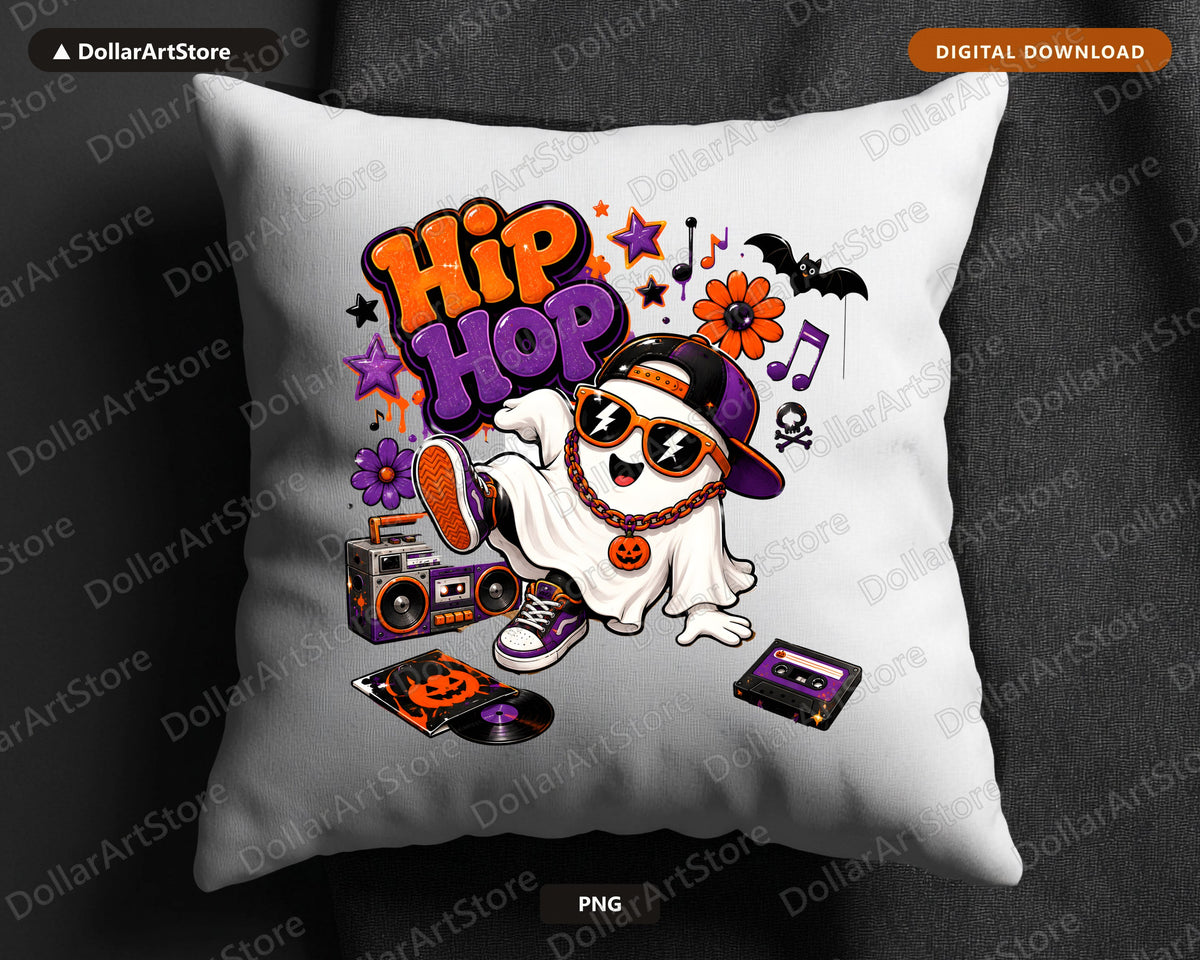 Hip Hop Ghost PNG, Halloween Sublimation Design, Shirt Design Digital Download