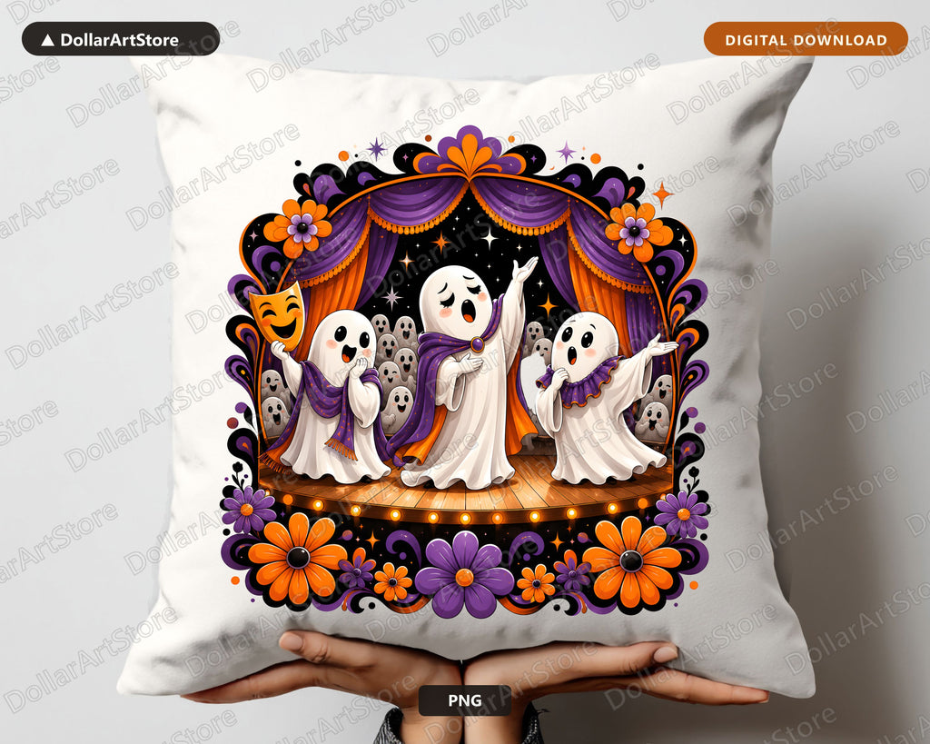 Cute Halloween Ghost PNG, Sublimation Design, Shirt Design Digital Download