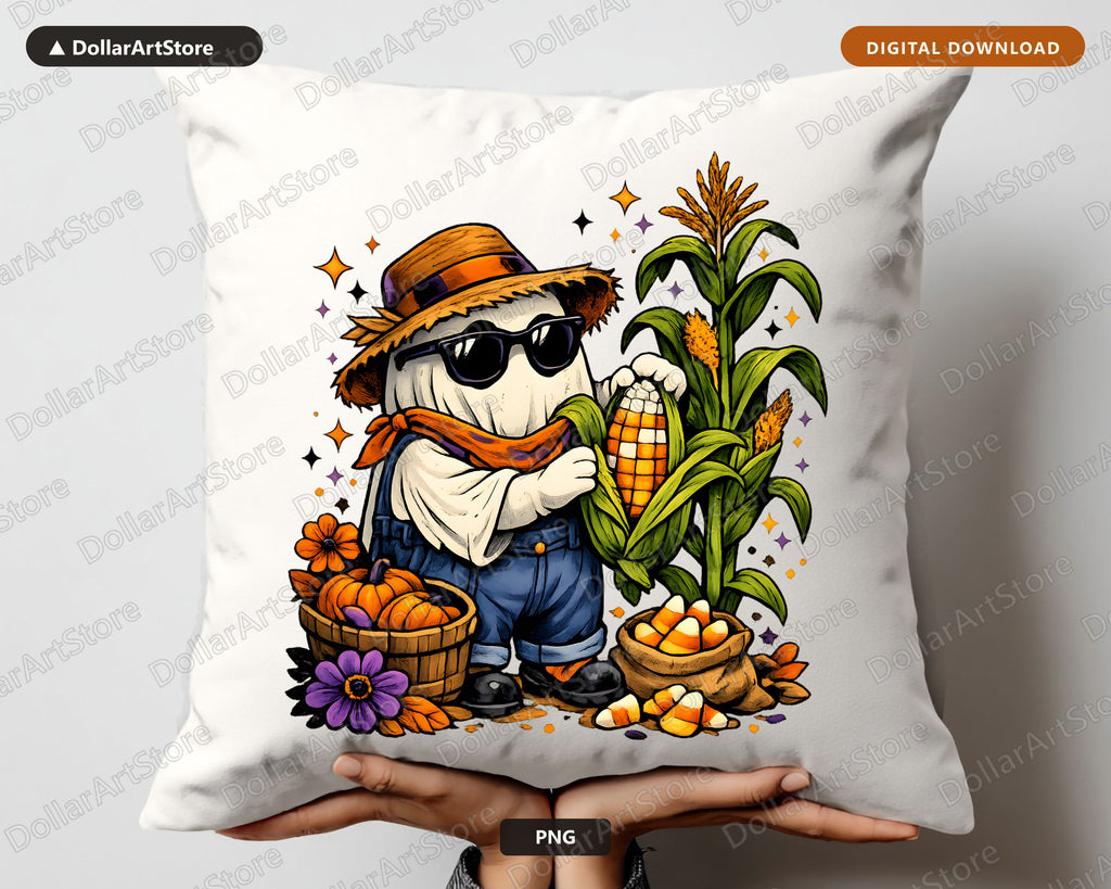 Cute Halloween Ghost PNG, Sublimation Design, Fall Shirt Design Digital Download