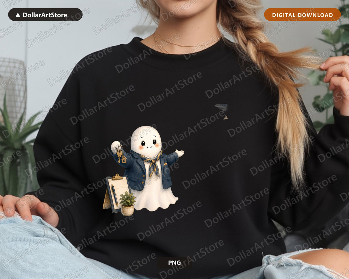 Realtor Ghost PNG, Business Ghost Sublimation Design, Shirt Design