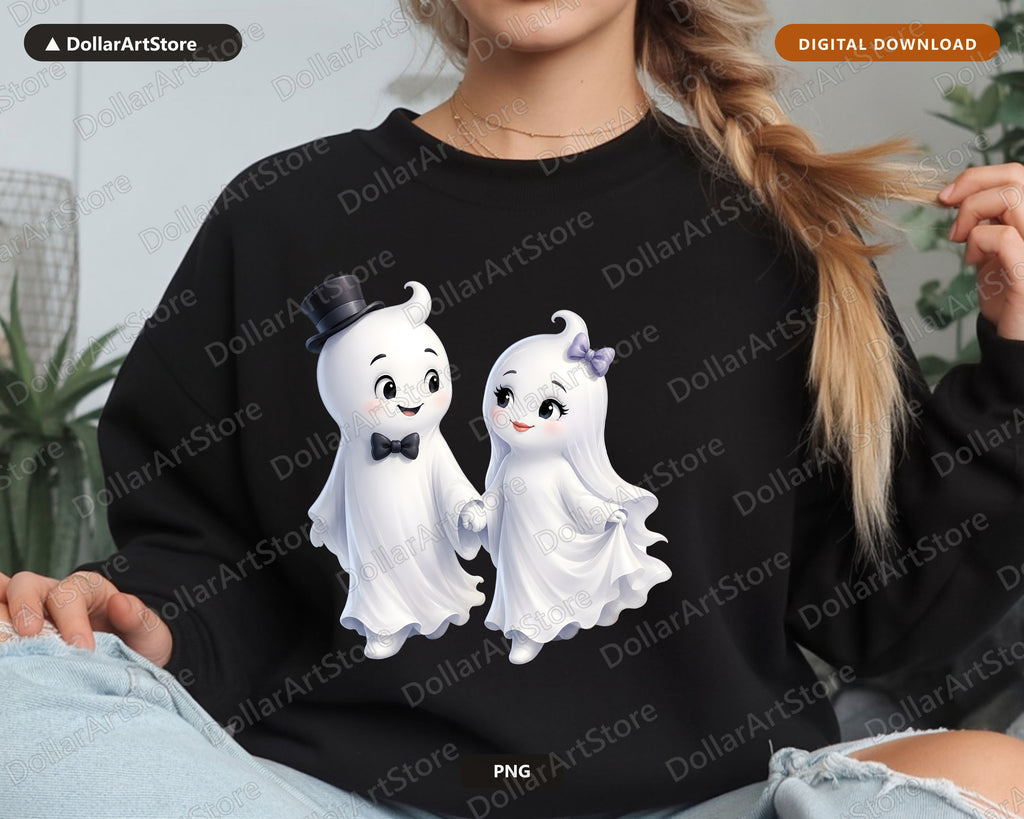 Cute Halloween Ghost PNG Sublimation Design, Shirt & Tumbler PNG Digital Download